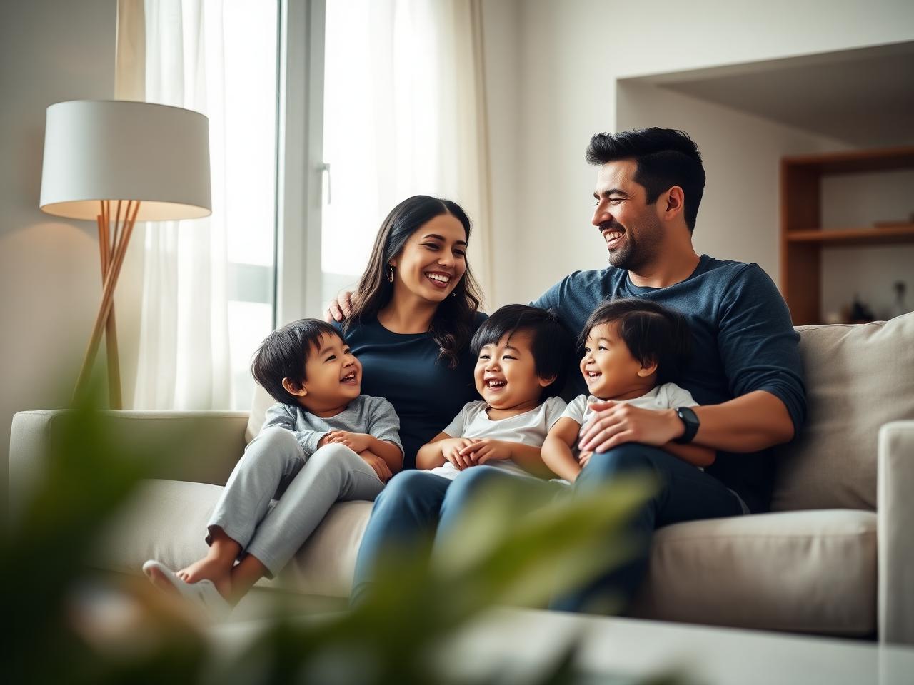 Familia protegida en casa